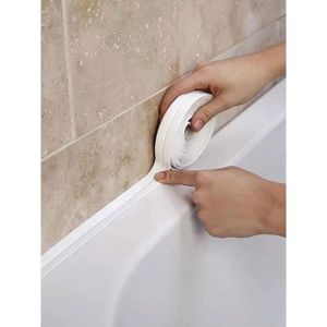 1 Roll Waterproof Pvc Sealing Tape Edge Protector, Suitable For Kitchen Countertop, Sink, Bathtub,