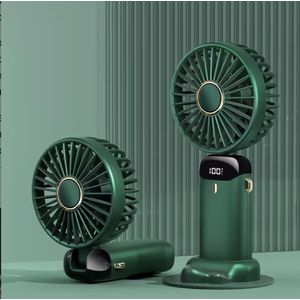 Classic Portable Mini Handheld Fan with Digital Display – Foldable 3-Speed USB Fan