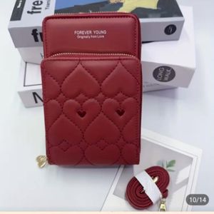 AD Ladies Crossbody Leather Bag - Wine
