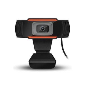 Web Camera Computer PC Laptop USB 2.0 Webcam 720P HD with Microphone for PC Laptop - Black/Red