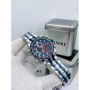 Na Kamri K888 Multi-Function Sports Digital/Analog Casual Quartz Steel Watch for Men - Silver Black