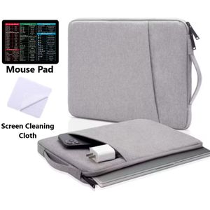 3PCS 15-inch Laptop Protective Case Handbag Tablet Bag - With Mouse Pad + Screen Cleaning Cloth