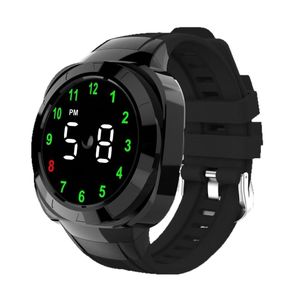 watches for men black，New LED Electronic Luminous Watch - Black