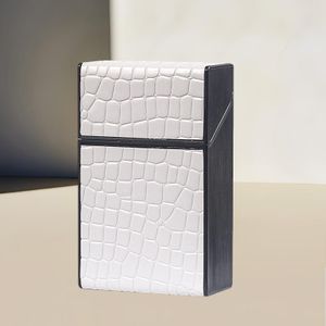 NIKIHONG Portable Cigarette Case for Men 20pcs Cigarette Storage Box, Flip Top Design, Waterproof & Crush Resistant(White)
