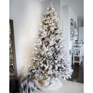9ft Snow Flocked Artificial Christmas Tree- White & Green