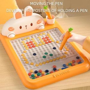 Rabbit Magnetic Drawing Board Children Drawing Board Magnetic Beads Radish Pen
