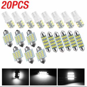 20-Piece Universal Car Interior LED Light Bulb Replacement Kit – 6000K Diamond White Error-Free SMD LED Upgrade for Dome, Map, License Plate, Trunk, and Glove Box Lamps