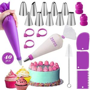 General  40Pcs/Set Cake Decorating DIY Kit Piping Nozzle Pastry Bag Set Flower Icing Piping Spouts Stainless Steel Piping Tip