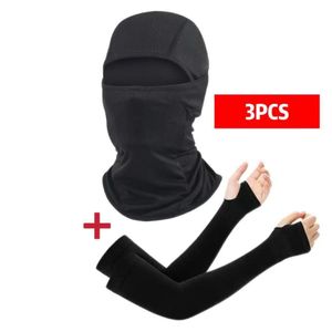 Full Face Protective Masks And Ice Sleeve Sun Protection Arm Covers - Cycling Mask Headwear