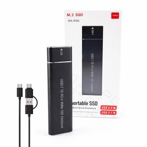Portable M.2 NVMe SSD Enclosure USB 3.1 Type-C – High Speed External Hard Drive Case for Laptop & PC