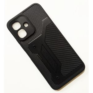 Infinix Smart 20 leather style Back Cover Case Color - Black 