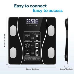 Rhr RHRB Bluetooth Smart Digital Body Weight Scale with Mobile App – Black