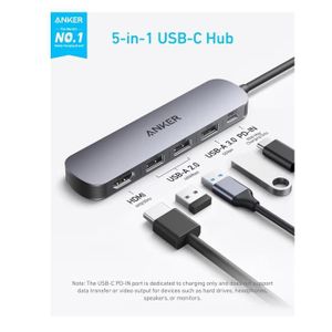 Anker Usb - C Hub ( 5-in-1 ) 4K Hdmi, 100w for laptops &  phones From Usa