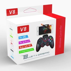 V8 Bluetooth wireless controller with smartphone holder 2.4G receiver- black 