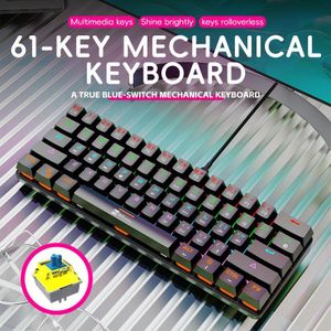 R8 Mechanical Keyboard 61-key RGB Blue Switch Gaming Black