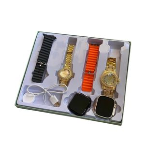 AT100 Smart Watch Combo Set – 2.02" Big Screen, 4 Watch Faces, 2 Straps, Wireless Charging 