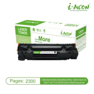i-AICON Universal Compatible Laser Toner Cartridge – 2,300 Pages - (CB435A/CB436A/CE285A/CRG-125/312/313/325/712/713/725/912/913/925)