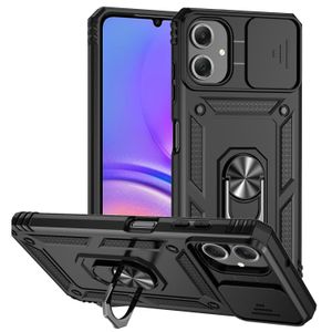 Sendo Phone Case, Compatible With  Galaxy A06 / A07 Phone, Slide Window Lens Protection with Magnetic Stand Ring - Black