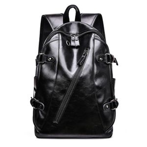 Waterproof Leather Backpack Men Travel Hiking Laptop School Bag