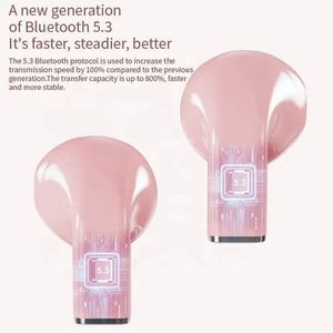 Super Mini Invisible In-Ear Earphone Lovely Pink Stereo Ear Buds 2 in 1 Rotation Mini Heart Shaped K520 TWS Wireless Earbuds