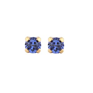 Studex Sapphire September Birthstone Gold Plated Stud Earrings For Kids 3MM - Blue