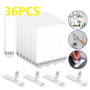No-drill frame adhesive tape strips, assortment of self-adhesive photo frame fixings, fixed wall hook for posters, decoration, wall mounting