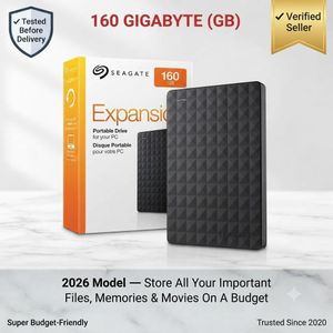 SEAGATE 160GB - External Hard Disk Drive Expansion - 3.0 Interface - Black