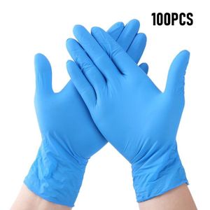 100Pcs Nitrile/Vinyl Disposable Black Gloves Powder-Free & Latex-Free