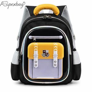 3D Waterproof Kids School Bag, British Preppy Spine Protection Backpack for Primary Boys 