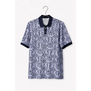 Classic Tribal Print Short Sleeve Polo Shirt