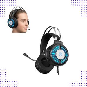 Hp Pro Series Wired Gaming Headphones with RGB Illumination and Noise Isolating Mic - Universal Headsets for Gaming on PC, Laptop, PlayStation, Console, and Mobile Devices
