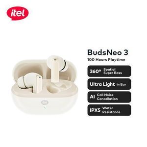 Itel TWS BudsNeo 3 Earbuds Earpods - 100Hours ENC-White