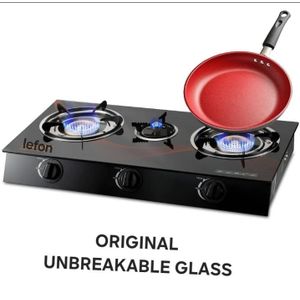 Lefon 3 Burner-Automatic Ignition Professional Quality - Black