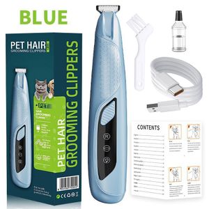 Pet Hair Clipper Set, Paw Trimmer for Dogs and Cats with LED Light USB Rechargeable Hair Trimming and Nail Trimming