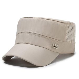 Men's Flat Cap Quick-Dry Breathable Mesh Sun Protection Hat for Outdoor Leisure Fishing -----beige