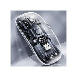 2.4G Wireless Mouse Transparent Home Office Computer Laptop Mice WS215 (L4.4 x W2.3 x H1)inch - Black