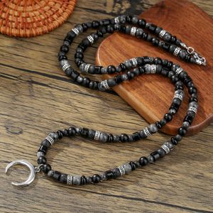 2026 Men's Retro Bohemian Style Turquoise Necklace - Black