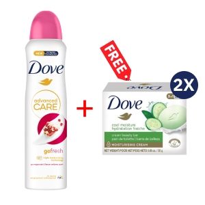 Dove SPRAY POMEGRANATES 250ML + Free Dove Bar Soap 25g