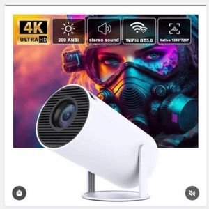 4K Decode 720P Native Smart Projector with WiFi and Bluetooth - Portable LED Home Cinema Projector with Android and Screen Mirroring Support