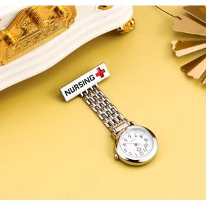 Watch Nurses High Quality Metal  Breast Analog Timepiece- Professional Nurse Tool  - Silver