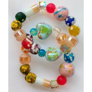 Fashion Wear Handmade Elastic Beaded Bracelet, 1 piece