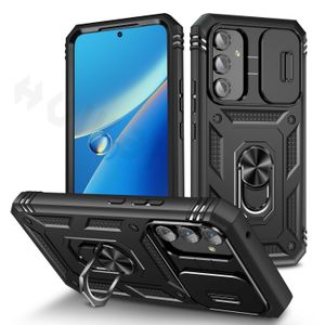Baseus Phone Case, Compatible With Samsung Galaxy A57 Phone, Slide Window Lens Protection with Magnetic Stand Ring (Type 2) - Black 