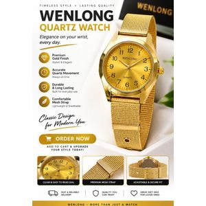 Wenlong Premium Chain Watch - Gold