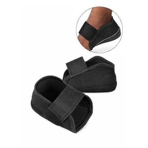 1 Pair 0.8" Heightening Heel Cover Shock Absorption Pressure Relief Magic Tape Heel Pad Gift - Black S
