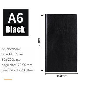 200 Pages Premium A6 Notebook Notepad Diary with Black PU Leather Cover 80g paper - Compact and Customizable Souvenir Corporate Gift Item