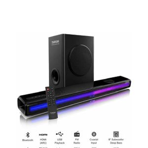 The TSARADIA TS-6136 is an 8-inch home entertainment soundbar system paired with an external subwoofer designed to deliver high-fidelity audio and heavy bass performance.