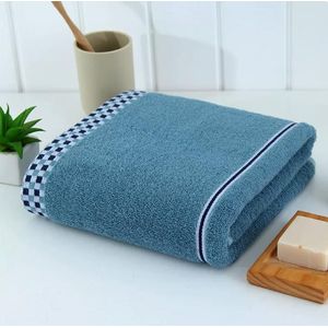 100% Cotton Absorbent Large Blue Bathroom Towel - 70cm X 140CM - Blue
