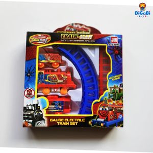 Digabi Train Set Toy, Tracks Car Toy, Train Track Playset, Toy for 3 4 5 Years Old Toddlers, Kids, Boys and Girls-Red