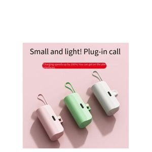 5000mAh Mini Power Bank for iPhone & Type-C Devices-Pink