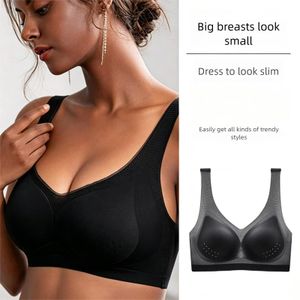 Women Ice Silk Seamless Wireless Bra, Ultra Thin Breathable Cup, Wide Strap Sports Bra, Comfort Support Bra for Daily Wear Yoga Sleep